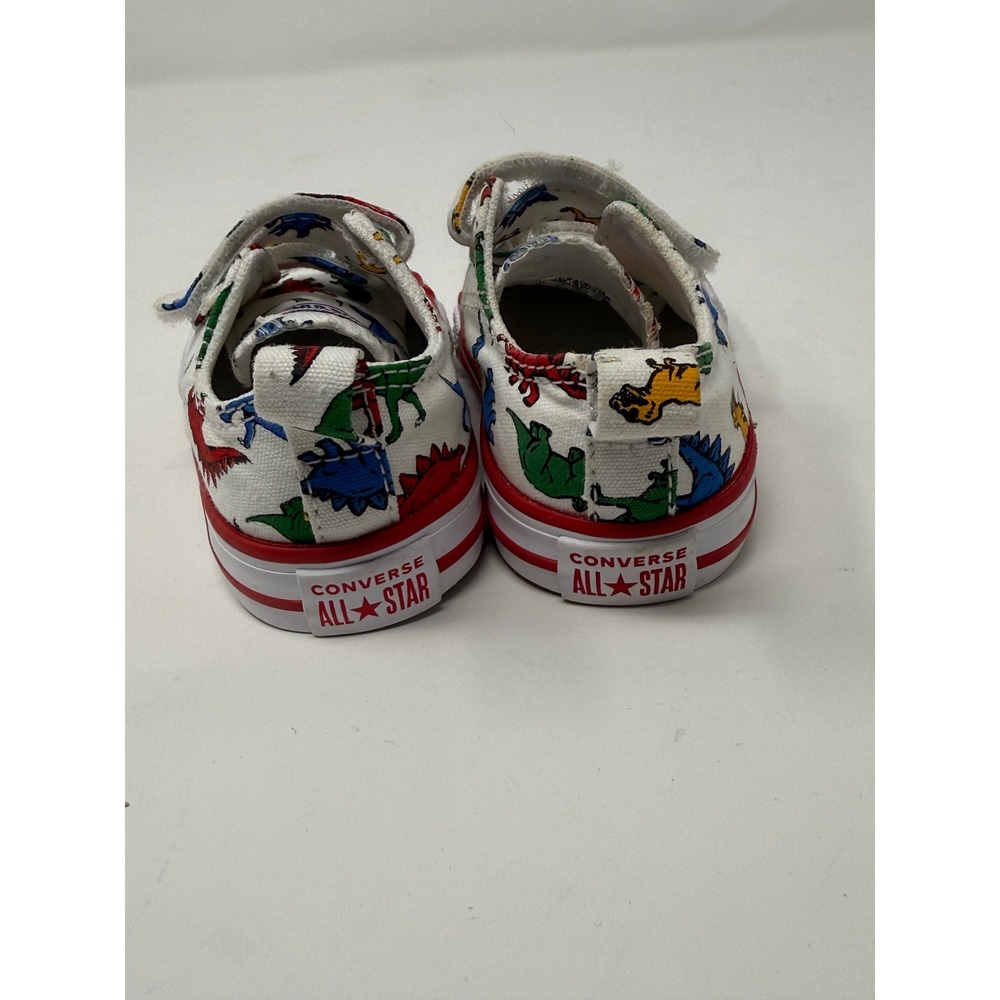 Converse Chuck Taylor All Star 2V Dinosaur Print Infant Size 4 White 766711F - Picture 3 of 5